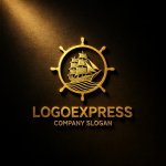 画像12: 帆船と舵輪が示す航海の信頼ロゴ (12)