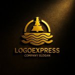 画像12: 船と波が描く航海と信頼のロゴ (12)