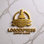 画像13: 船と波が描く航海と信頼のロゴ (13)