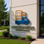 画像15: トラックとビルディングの運送・引越しロゴ (15)