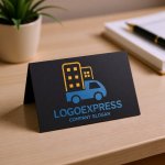 画像6: トラックとビルディングの運送・引越しロゴ (6)