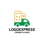 画像3: トラックとビルディングの運送・引越しロゴ (3)