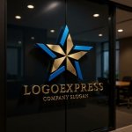 画像15: 星と交差するラインが示す卓越と信頼のロゴ (15)