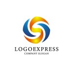 画像1: Sの渦巻くラインが描くグローバルな繋がりロゴ (1)