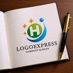 画像6: Hと輝く星、人型が示す健康と成長のロゴ (6)