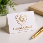 画像16: 寄り添う手と輝くハートの優しさロゴ (16)