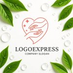 画像9: 寄り添う手と輝くハートの優しさロゴ (9)
