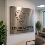 画像13: 寄り添う手と輝くハートの優しさロゴ (13)