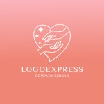 画像4: 寄り添う手と輝くハートの優しさロゴ (4)