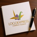 画像6: カラフルな折り鶴のロゴ (6)