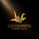 画像12: カラフルな折り鶴のロゴ (12)