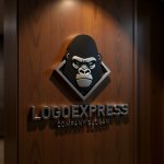 画像5: 力強いゴリラと菱形のエンブレムロゴ (5)