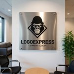 画像7: 力強いゴリラと菱形のエンブレムロゴ (7)