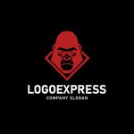 画像4: 力強いゴリラと菱形のエンブレムロゴ (4)