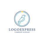 画像1: 星と鳥が導く、希望に満ちたラインアートロゴ (1)