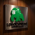 画像5: ゴリラの親子が示す保護と成長のロゴ (5)