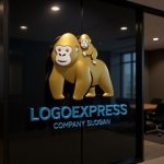 画像15: ゴリラの親子が示す保護と成長のロゴ (15)