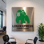 画像7: ゴリラの親子が示す保護と成長のロゴ (7)