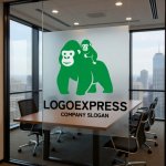 画像11: ゴリラの親子が示す保護と成長のロゴ (11)