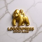 画像13: ゴリラの親子が示す保護と成長のロゴ (13)