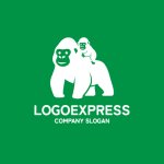 画像4: ゴリラの親子が示す保護と成長のロゴ (4)