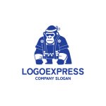 画像3: 鉢巻と法被姿のゴリラが示す、和の力強さロゴ (3)