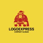 画像4: 鉢巻と法被姿のゴリラが示す、和の力強さロゴ (4)