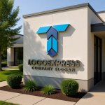 画像15: Tと上向き矢印が示す、成長と技術のロゴ (15)