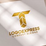 画像11: Tと上向き矢印が示す、成長と技術のロゴ (11)