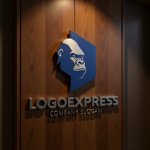 画像5: 六角形とゴリラの力強いロゴ (5)