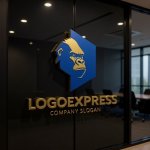 画像15: 六角形とゴリラの力強いロゴ (15)