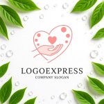 画像9: 手とハートの優しいロゴ (9)