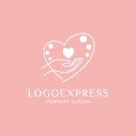 画像4: 手とハートの優しいロゴ (4)