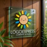 画像11: 笑顔の太陽とカラフルな光が輝くロゴ (11)