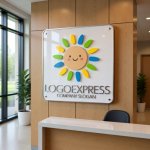 画像13: 笑顔の太陽とカラフルな光が輝くロゴ (13)