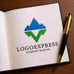 画像6: Vと山が示す挑戦と成長のロゴ (6)