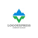 画像1: Vと山が示す挑戦と成長のロゴ (1)