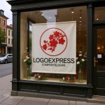 画像7: 桜の枝と円が彩る和風エレガントロゴ (7)