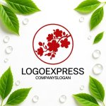 画像9: 桜の枝と円が彩る和風エレガントロゴ (9)