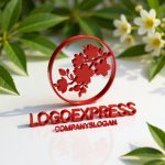 画像12: 桜の枝と円が彩る和風エレガントロゴ (12)