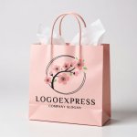 画像6: 桜の枝と円が彩る和風エレガントロゴ (6)