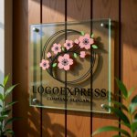 画像11: 桜の枝と円が彩る和風エレガントロゴ (11)