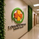 画像15: 四つ葉のクローバーと円が彩る自然と調和のロゴ (15)