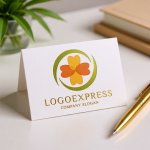 画像16: 四つ葉のクローバーと円が彩る自然と調和のロゴ (16)