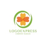 画像1: 四つ葉のクローバーと円が彩る自然と調和のロゴ (1)