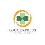 画像3: 四つ葉のクローバーと円が彩る自然と調和のロゴ (3)