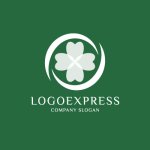 画像4: 四つ葉のクローバーと円が彩る自然と調和のロゴ (4)