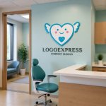 画像5: 笑顔のハートと翼が彩る、優しさと保護のロゴ (5)