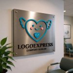 画像14: 笑顔のハートと翼が彩る、優しさと保護のロゴ (14)