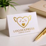画像16: 笑顔のハートと翼が彩る、優しさと保護のロゴ (16)